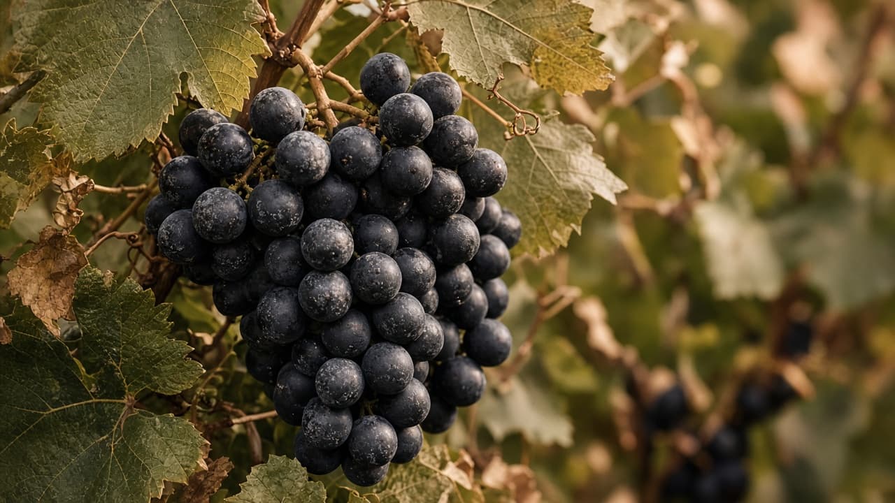 Uvas italianas en la cepa